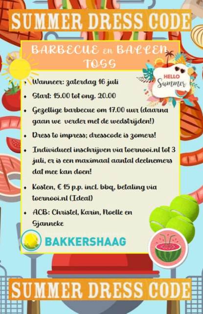 Zomerse Barbecue Ballen Toss op zaterdag 16 juli
